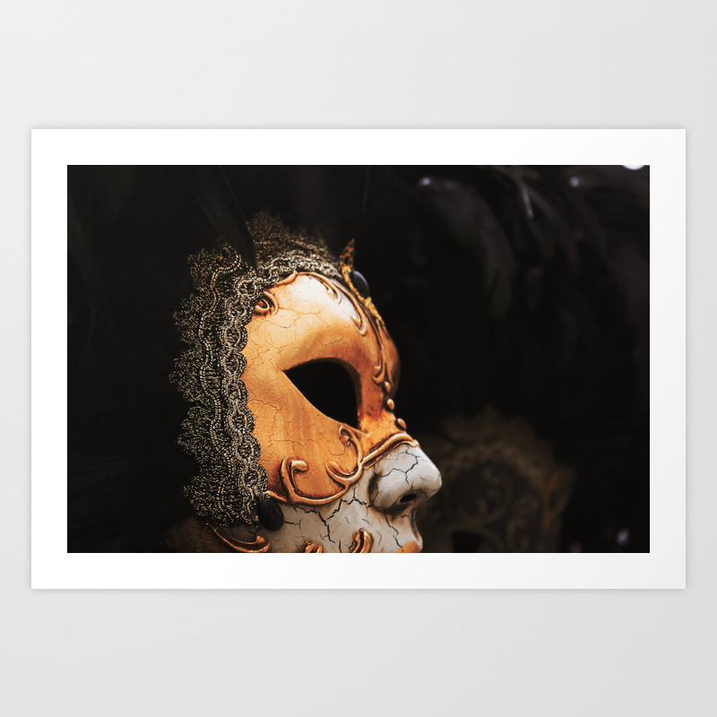 Approach Of A Venetian Carnival Mask With Its Typical Decorations