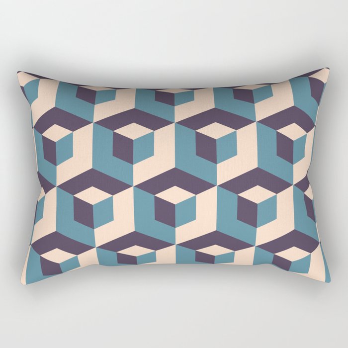 Abstract Geometric Cubes Rectangular Pillow