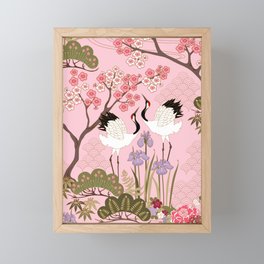 Japanese Garden in Pink Framed Mini Art Print