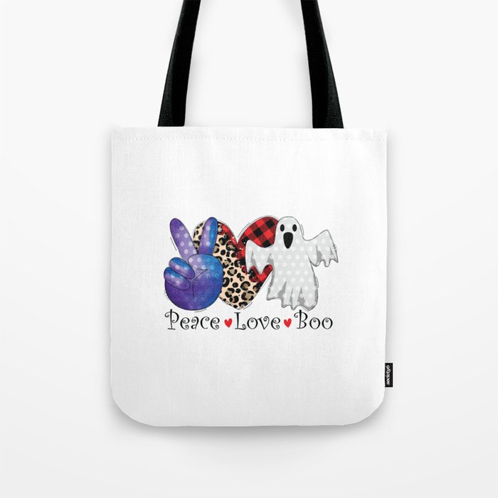 Peace Love Boo Tote Bag