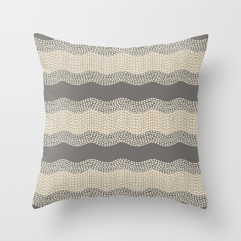 Wavy River Iii In Brown Tan And Cream Throw Pillow By Fischerfinearts Society6
