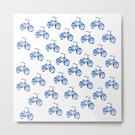 Blue bicycle Metal Print | Cute, Watercolordrawing, Forkids, Summersport, Transport, Childhood, Transportation, Watercolorbike, Drawing, Bicycle 