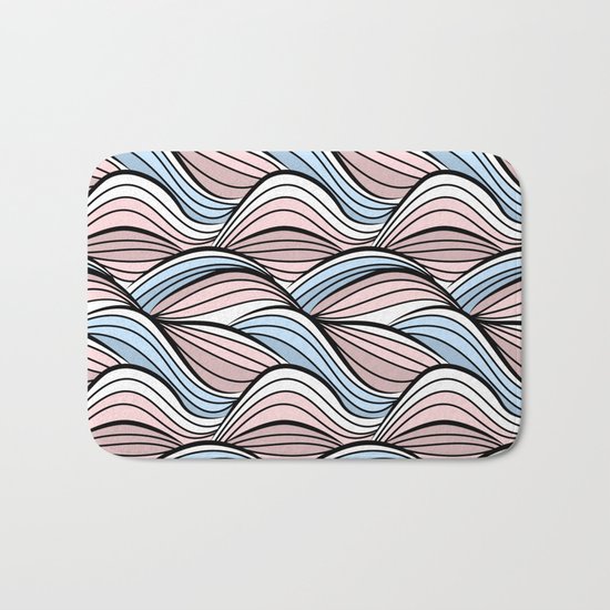 Thread pink blue Bath Mat