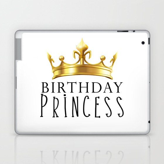 Royal Gold Crown Birthday Princess Laptop & iPad Skin