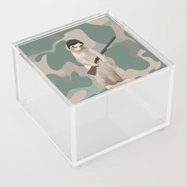 Groundhog Soldier on Green Camo Acrylic Box