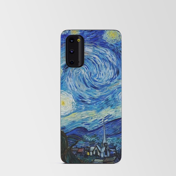 The Starry Night - La Nuit étoilée oil-on-canvas post-impressionist landscape masterpiece painting in original blue and yellow by Vincent van Gogh Android Card Case