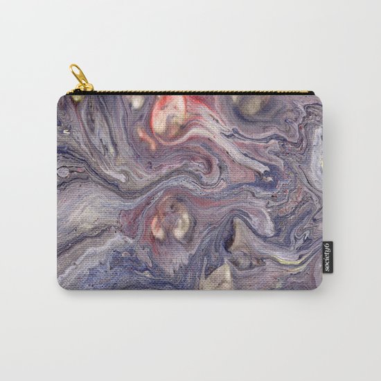 Purple Red Blue Black Yellow Marbled Paint Carry-All Pouch