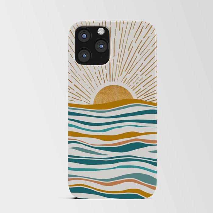 The Sun and The Sea - Gold and Teal iPhone Card Case