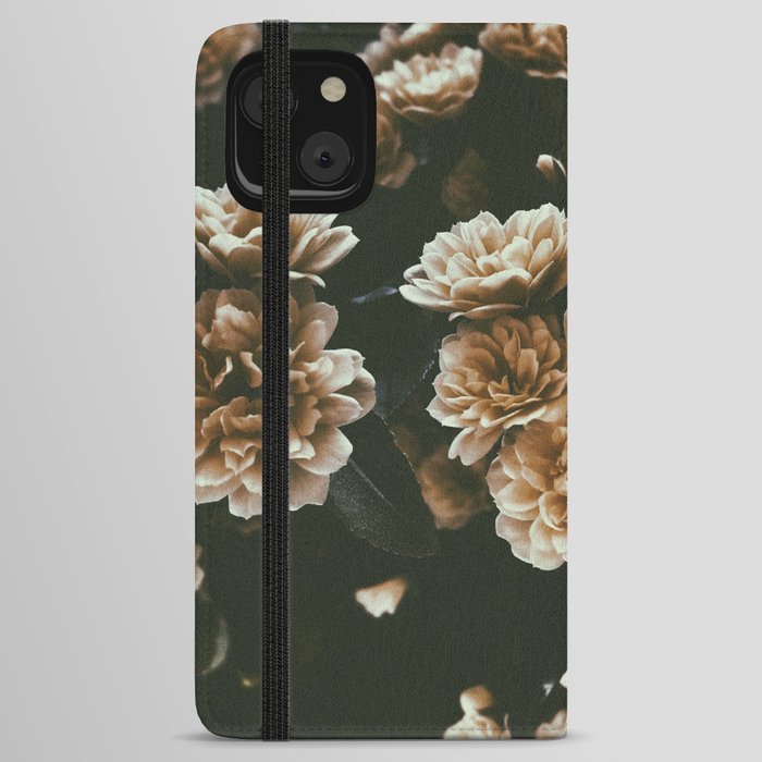Simple Pale Muted Peony Garden iPhone Wallet Case
