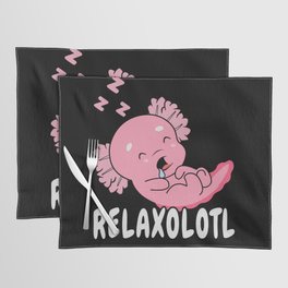 Fish Cartoon Kawaii Axolotl Relax Sleep Axolotl Placemat