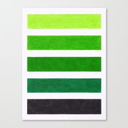 Colorful Green Stripes Canvas Print