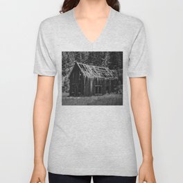 Ghost Town Cabin I V Neck T Shirt