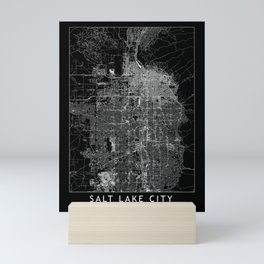 Salt Lake City Black Map Mini Art Print