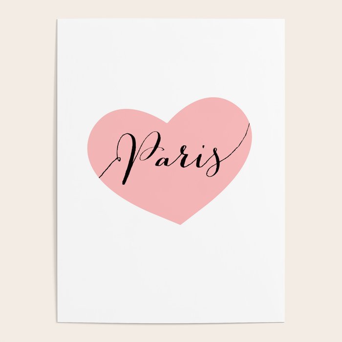Paris Heart Art Print, Inspirational Quote Wall Decor, French Quote