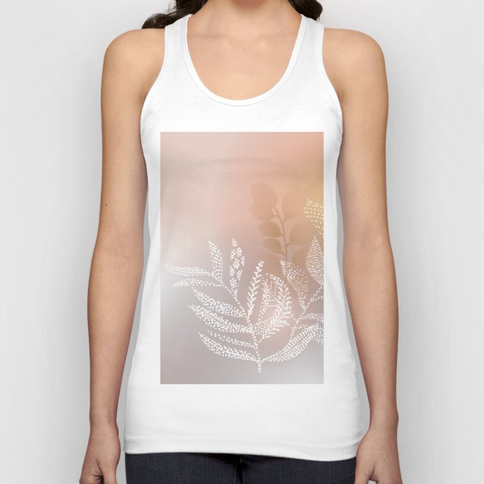 Ombre natural soft leaves Tank Top
