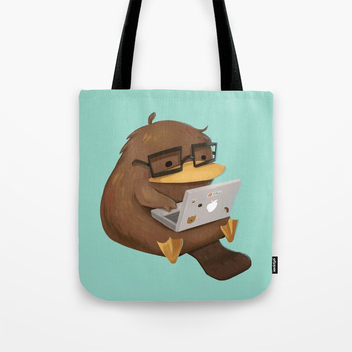 Nerdy Platypus Tote Bag