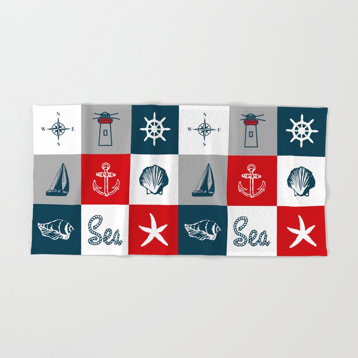 Nautical themed design 2 Hand & Bath Towel by Anastasia