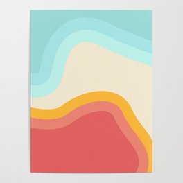 Retro Rainbow Swirls Poster