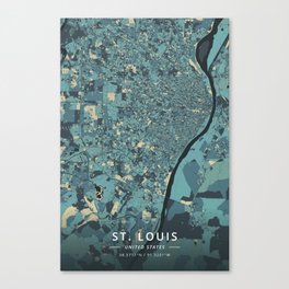 St. Louis, United States - Cream Blue Canvas Print