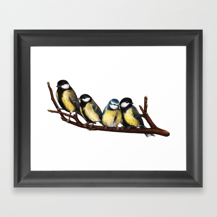 Birds on a branch Framed Art Print