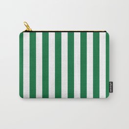 Vertical Stripes (Olive & White Pattern) Carry-All Pouch