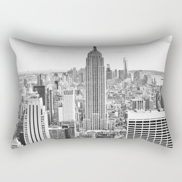 New York City, Manhattan (Black & White) Rectangular Pillow