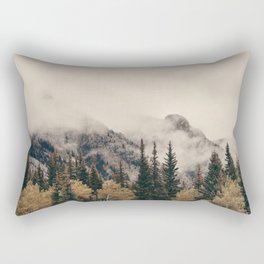 Banff national park foggy mountains and forest in Canada Rectangular Pillow