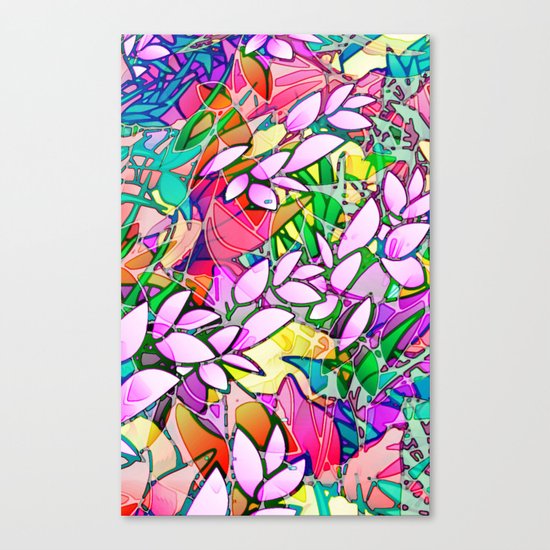 Grunge Art Floral Abstract G130 Canvas Print
