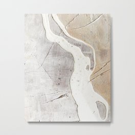 Feels: a neutral, textured, abstract piece in whites by Alyssa Hamilton Art Metal Print
