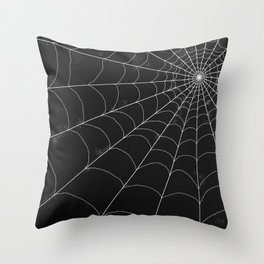 Spiderweb on Black Throw Pillow