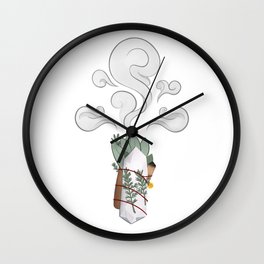 Crystal Sage Rosemary Smudge Protection Wand • Mystical Metaphysical High Vibrations Wall Clock