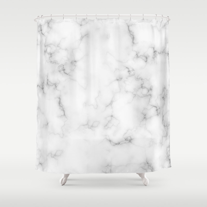 Grey Veins Marble Shower Curtain, Grey Marble Shower Curtain
