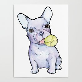 French Bulldog with a Ball Poster
