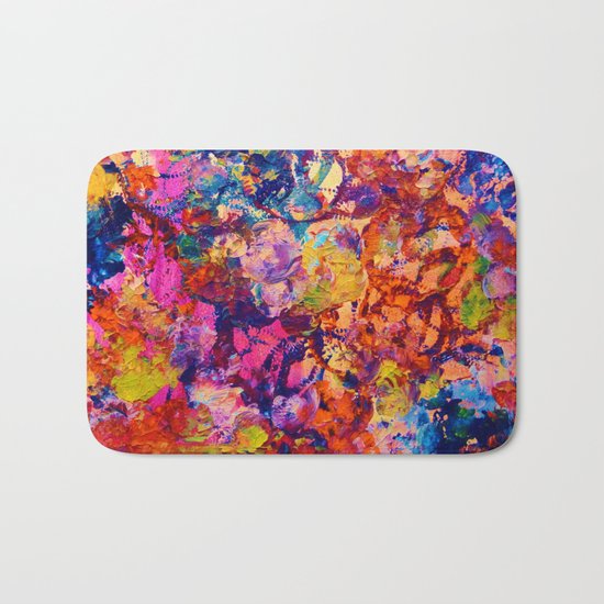 EVERYBODY'S COASTER- Bold Abstract Acrylic Painting Wine Glass Coaster Wow Autumn Home Decor Gift Bath Mat