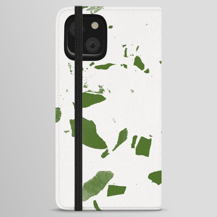 Green Mid Century Terrazzo iPhone Wallet Case