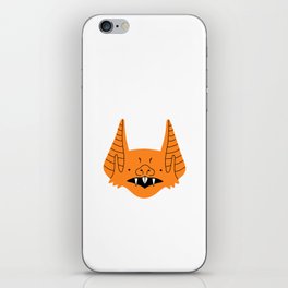 Funny halloween bat animal cartoon face iPhone Skin