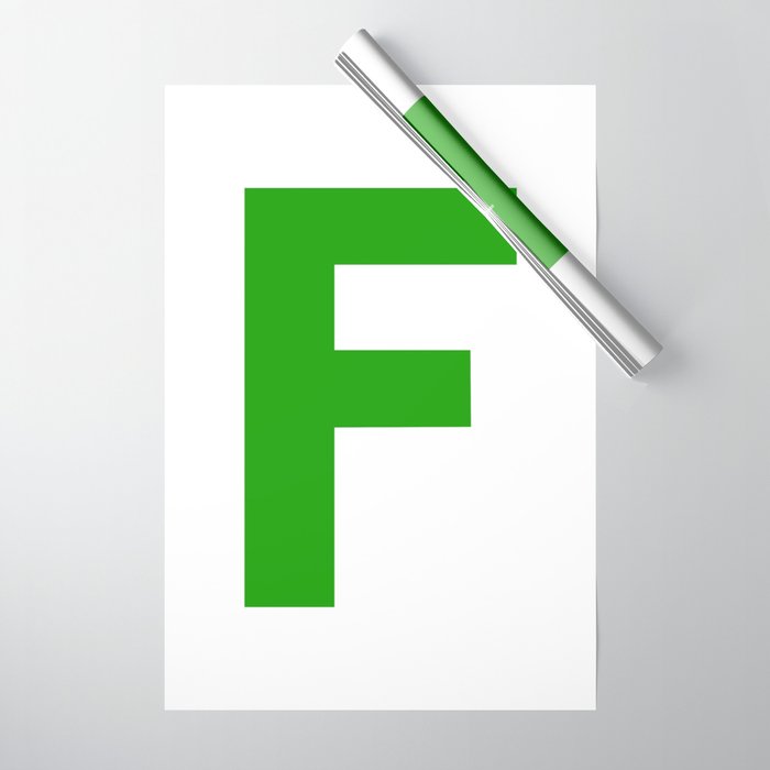 Letter F (Green & White) Wrapping Paper