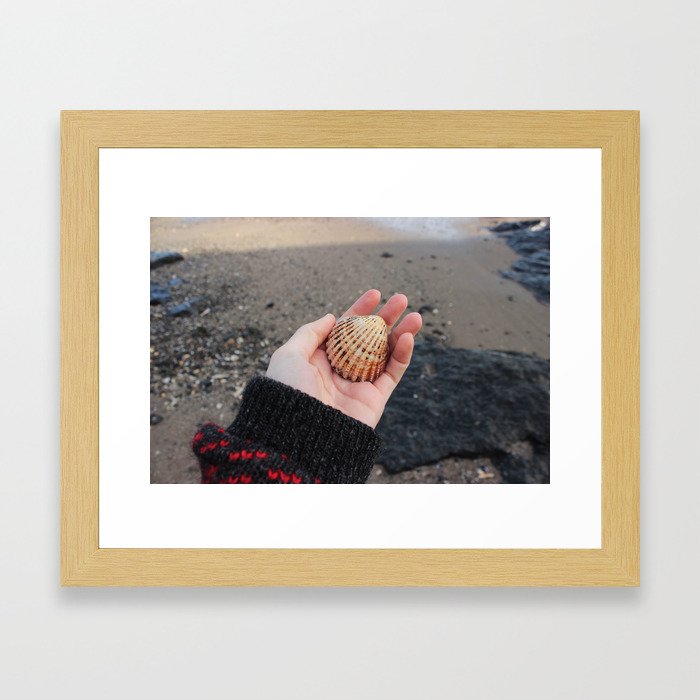 Shells Underfoot, Shells In Hand Framed Art Print