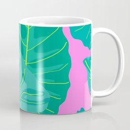 Giant Elephant Ear Leaves in Preppy Pink Coffee Mug