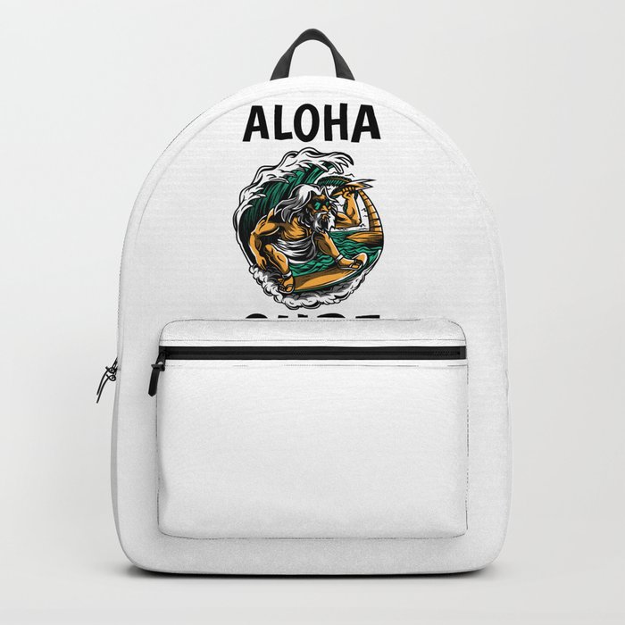 Gnarly Aloha Surf Surfer Dude Funny Hang Ten Surfing the Waves Backpack