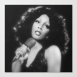 Donna Summer in Black and White Canvas Print