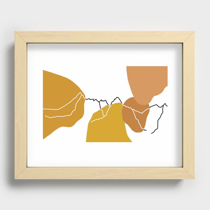 Abstract Minimalist Mountain Range Recessed Framed Print