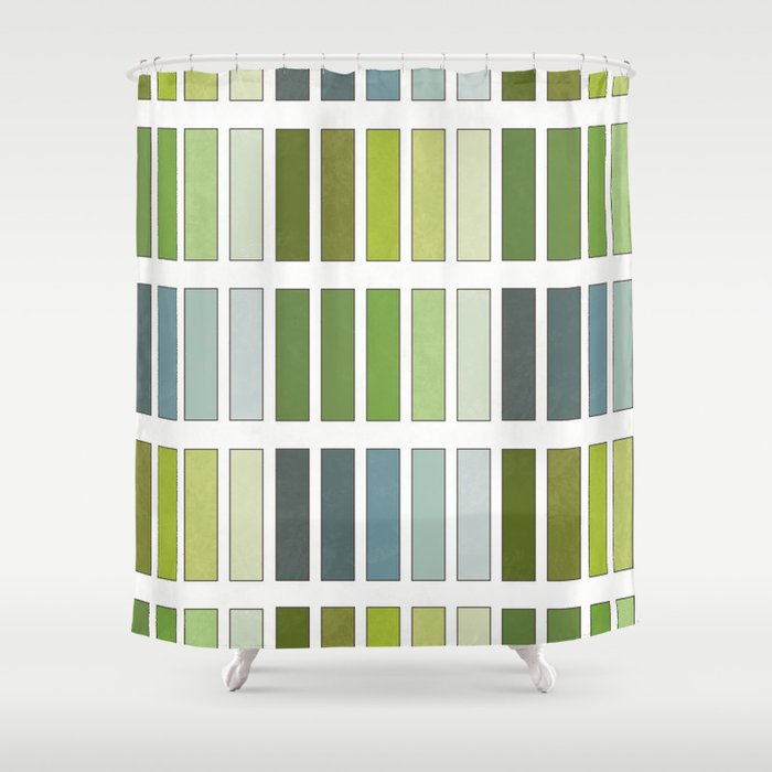 Mark Maycock's Scale of hues and tones of green from 1895 (vintage remake without texts) Shower Curtain