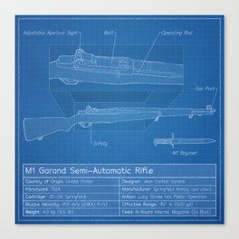 M1 Garand Blueprint Canvas Print