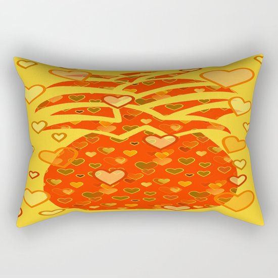 I Love Pineapple Rectangular Pillow