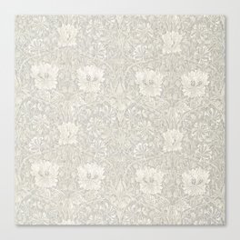 William Morris Honeysuckle & Tulip Light Grey Canvas Print