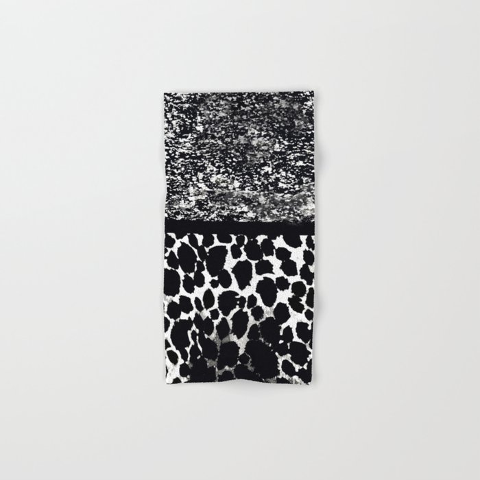 Animal Print Leopard Gray White and Black Hand & Bath Towel