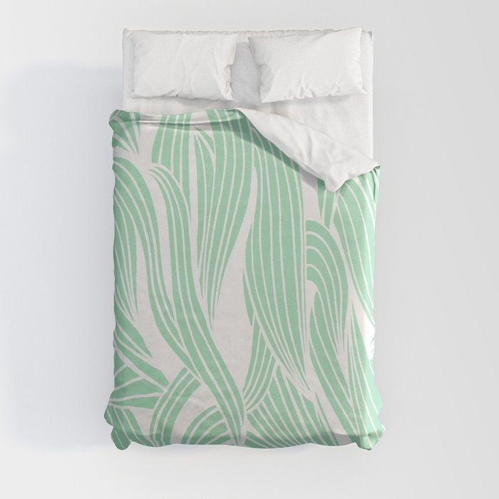 Seafoam & White Duvet Cover