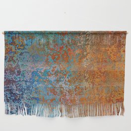 Vintage Rust, Copper and Blue Wall Hanging