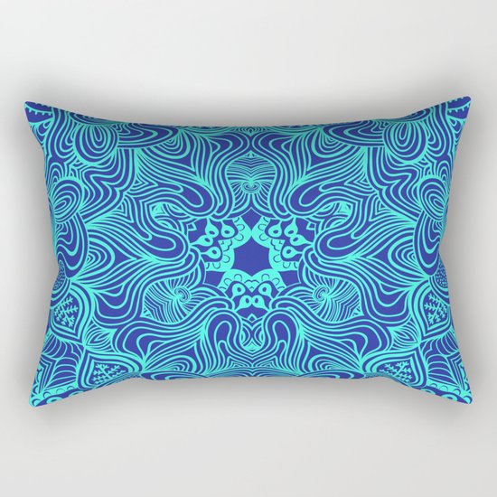 Blue on Blue, abstract pattern Rectangular Pillow
